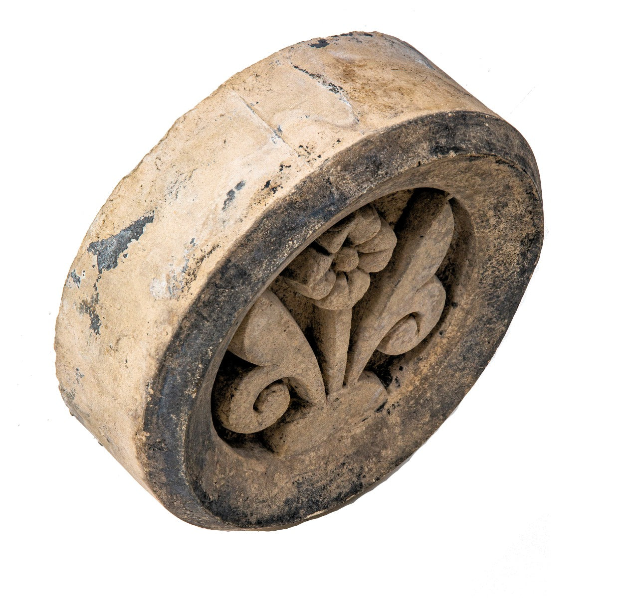 original and intact 1874 chicago terra cotta company extrerior rondel salvaged from william le baron jenney's starkweather building