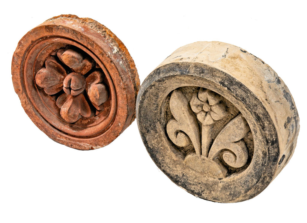 original and intact 1874 chicago terra cotta company extrerior rondel salvaged from william le baron jenney's starkweather building