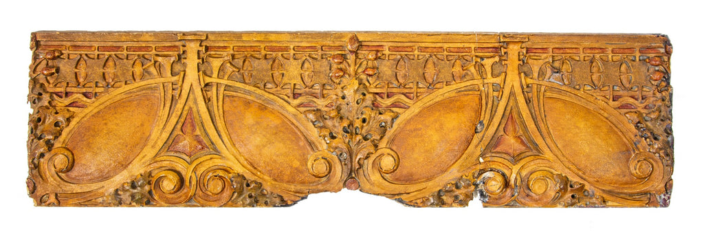 original frost and granger-designed polychromed sullivanesque style cast plast border panel from adler and sullivan's chicago stock exchange