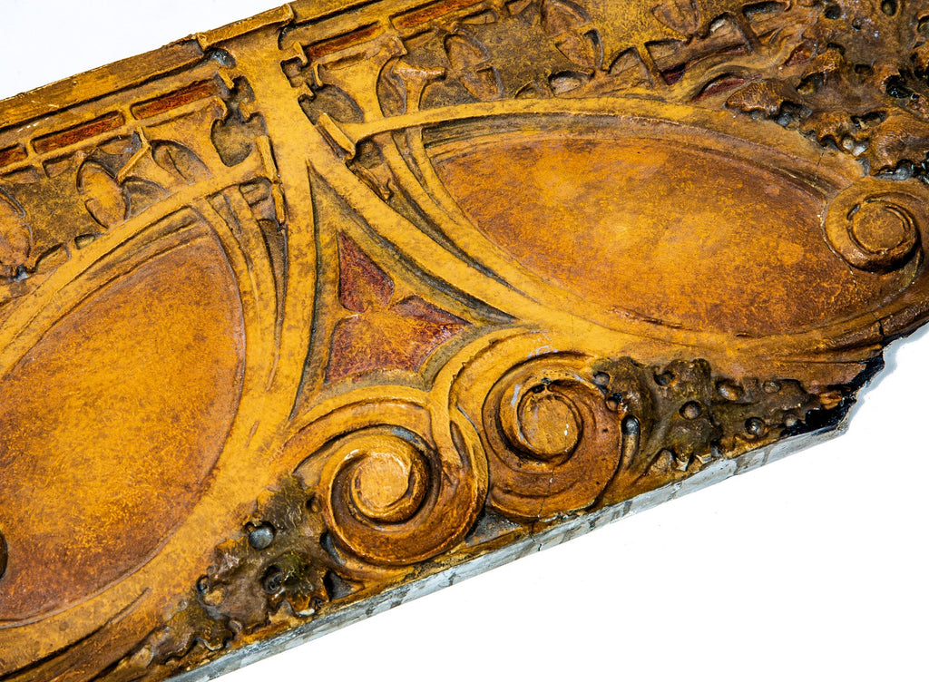 original frost and granger-designed polychromed sullivanesque style cast plast border panel from adler and sullivan's chicago stock exchange