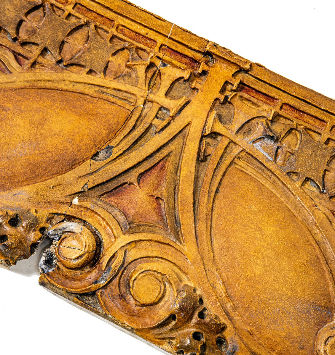 original frost and granger-designed polychromed sullivanesque style cast plast border panel from adler and sullivan's chicago stock exchange