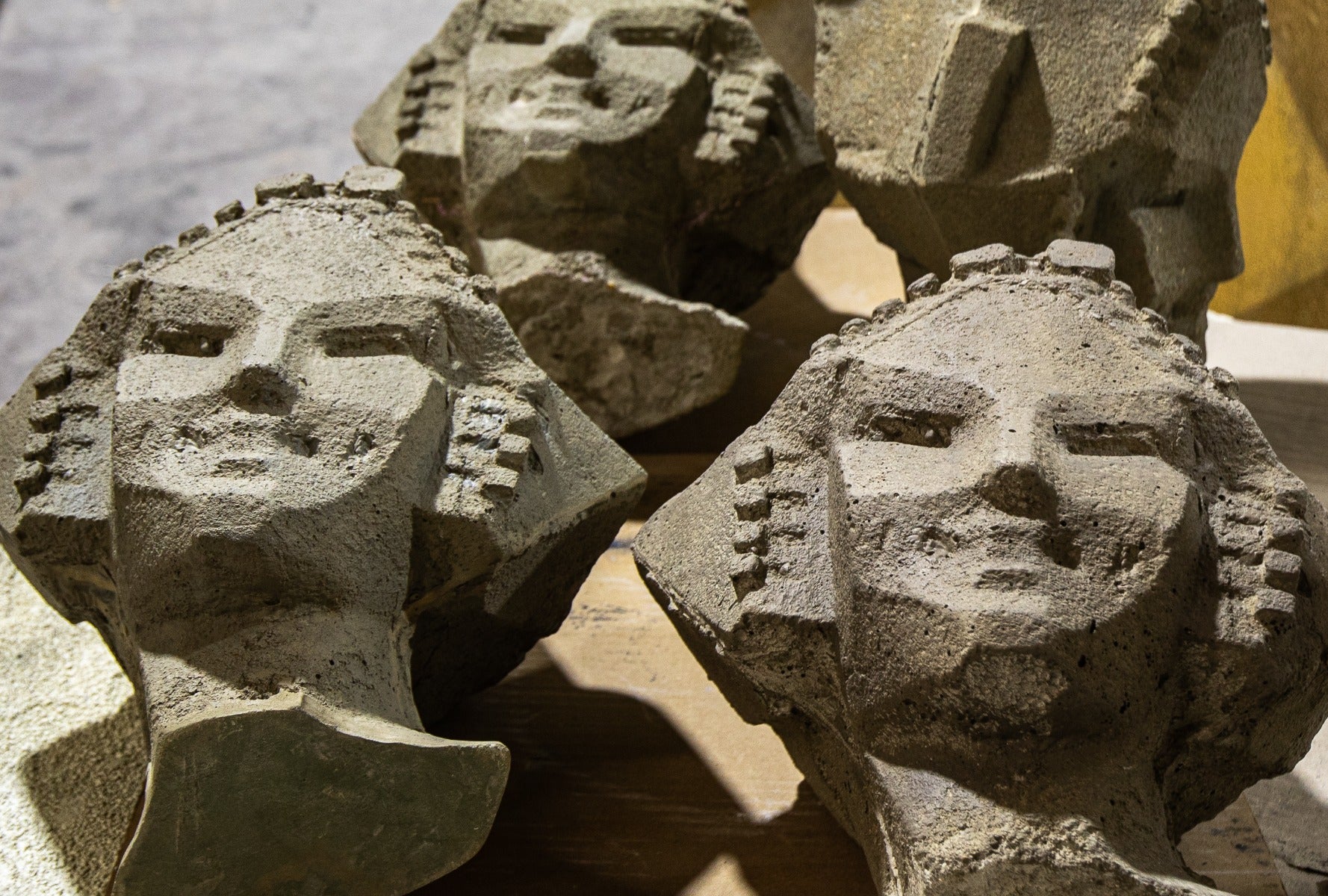 limited edition frank lloyd wright and alfonso iannelli-designed patinated composite midway gardens sprite or "spindle" head cast from original