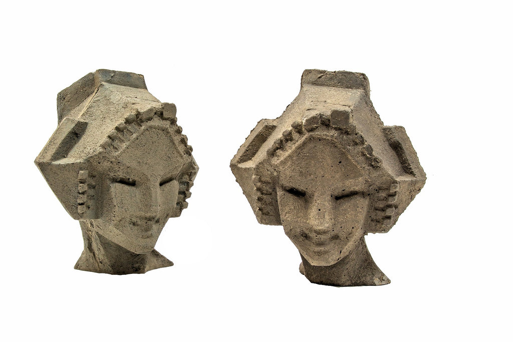limited edition frank lloyd wright and alfonso iannelli-designed patinated composite midway gardens sprite or "spindle" head cast from original