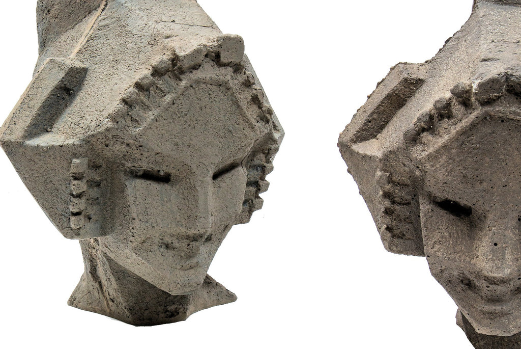 limited edition frank lloyd wright and alfonso iannelli-designed patinated composite midway gardens sprite or "spindle" head cast from original