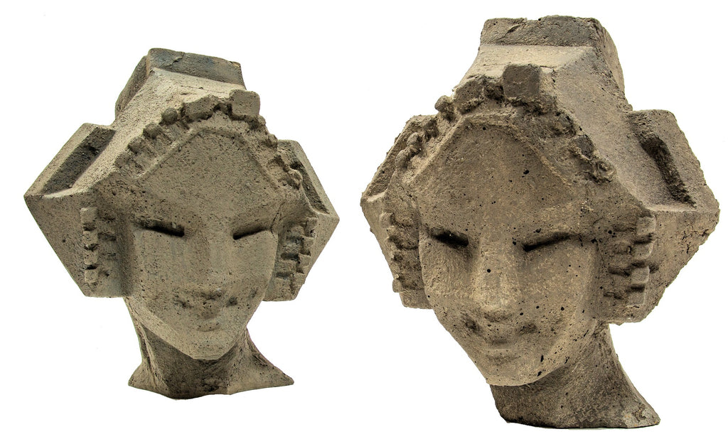 limited edition frank lloyd wright and alfonso iannelli-designed patinated composite midway gardens sprite or "spindle" head cast from original