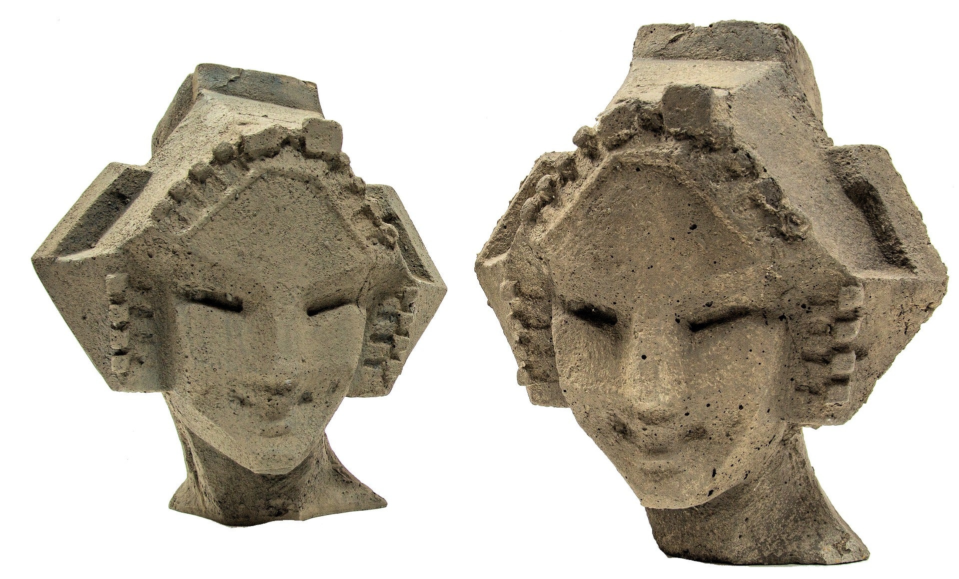 limited edition frank lloyd wright and alfonso iannelli-designed patinated composite midway gardens sprite or "spindle" head cast from original