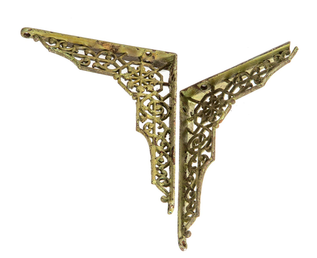 nicely aged 19th century american victorian-era painted cast iron interior residential salvaged chicago brackets