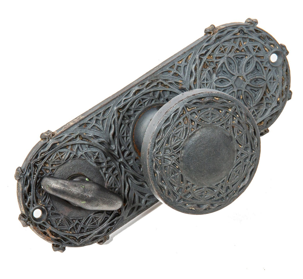 original louis h. sullivan-designed chicago stock exchange building interior office door hardware with largely intact bower-barff finish