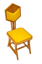 rare vitra miniature recreation of frank lloyd wright's yellow oil cloth "peacock" chair for imperial hotel