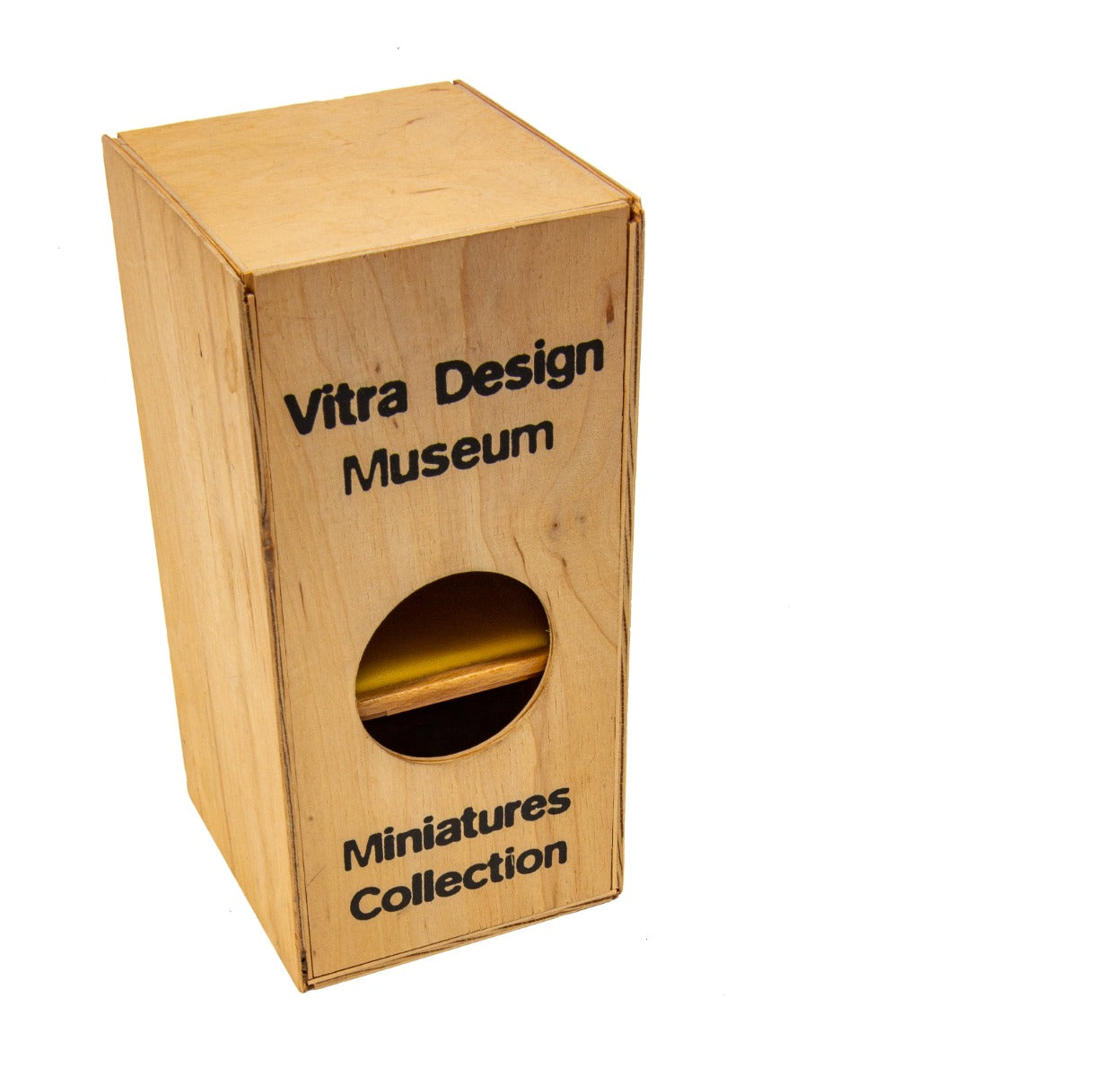 rare vitra miniature recreation of frank lloyd wright's yellow oil cloth "peacock" chair for imperial hotel