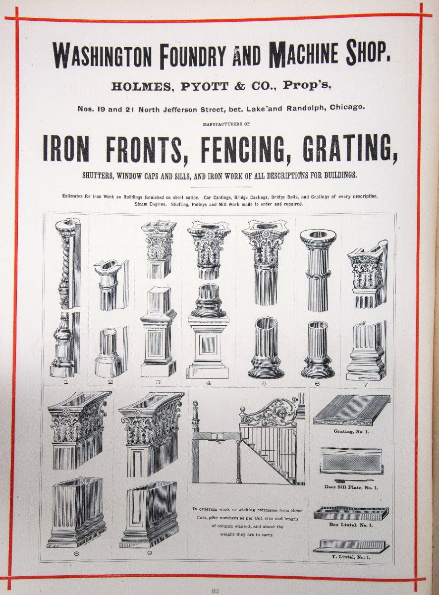 exceptionally rare 1873 merchants and manufacturers of chicago : being a complete history of our mercantile and manufacturing interests, and their progress since the fire : illustrated with upwards of one hundred fine wood engravings, printed with chas. e