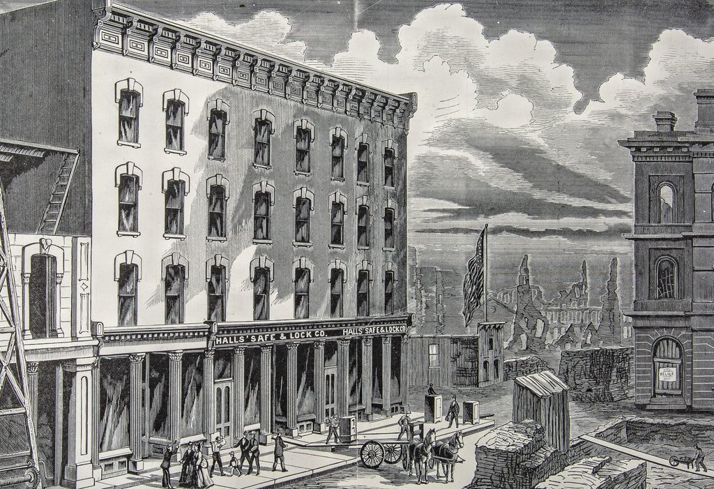 exceptionally rare 1873 merchants and manufacturers of chicago : being a complete history of our mercantile and manufacturing interests, and their progress since the fire : illustrated with upwards of one hundred fine wood engravings, printed with chas. e
