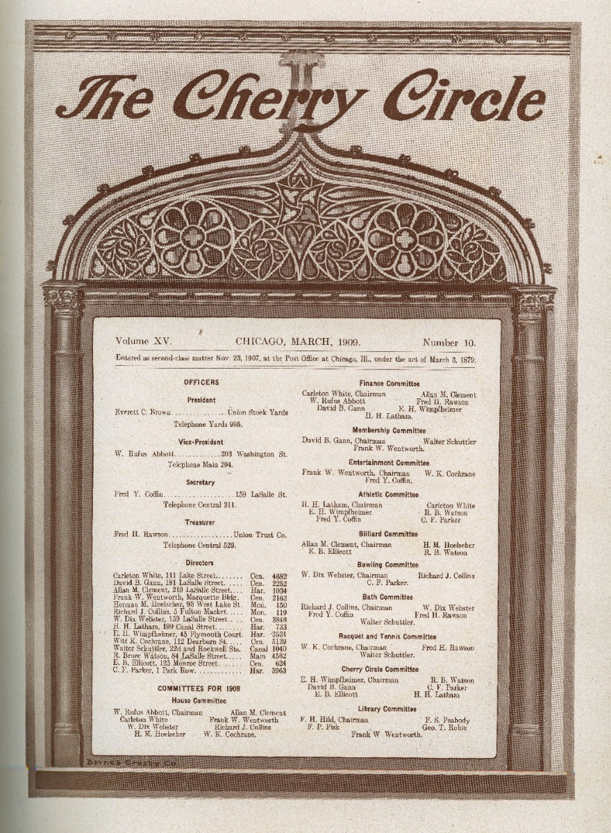 rare 1909 chicago athletic association building cherry circle hardbound anniversary issue