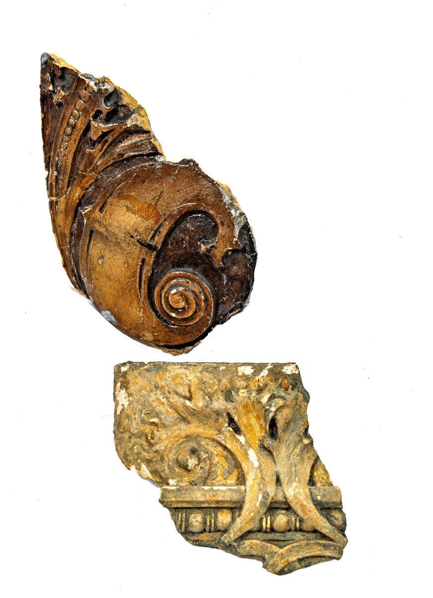 original hugh garden-designed painted cast plaster cherry circle logo fragment salvaged from the chicago athletic association building