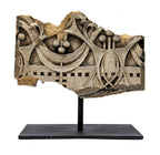 original fully documented museum quality laye 19th century louis sullivan-designed cream-colored gage building terra cotta facade fragment with custom built stand