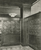 museum quality original george grant elmslie-designed five-ply mahogany wood screen module salvaged from louis h. sullivan's schlesinger & mayer department store