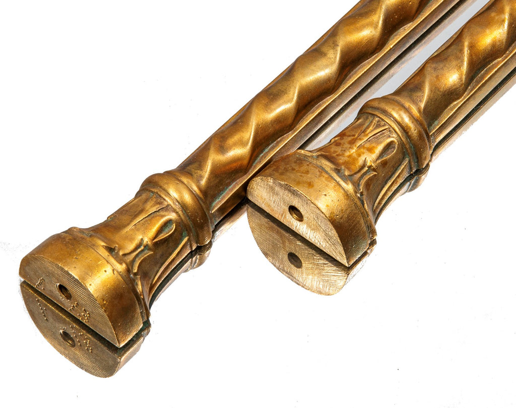 two matching diminutive salvaged chicago cast bronze exterior railway exchange or sante fe building pilasters