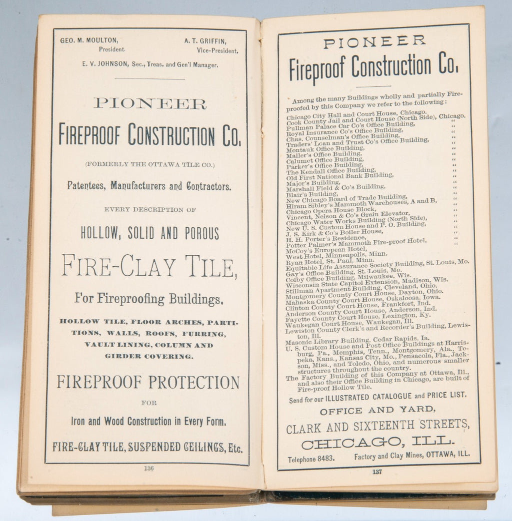 rare and highly sought after 1886 chicago-based union foundry company catalog with john edelamnn-designed ornament