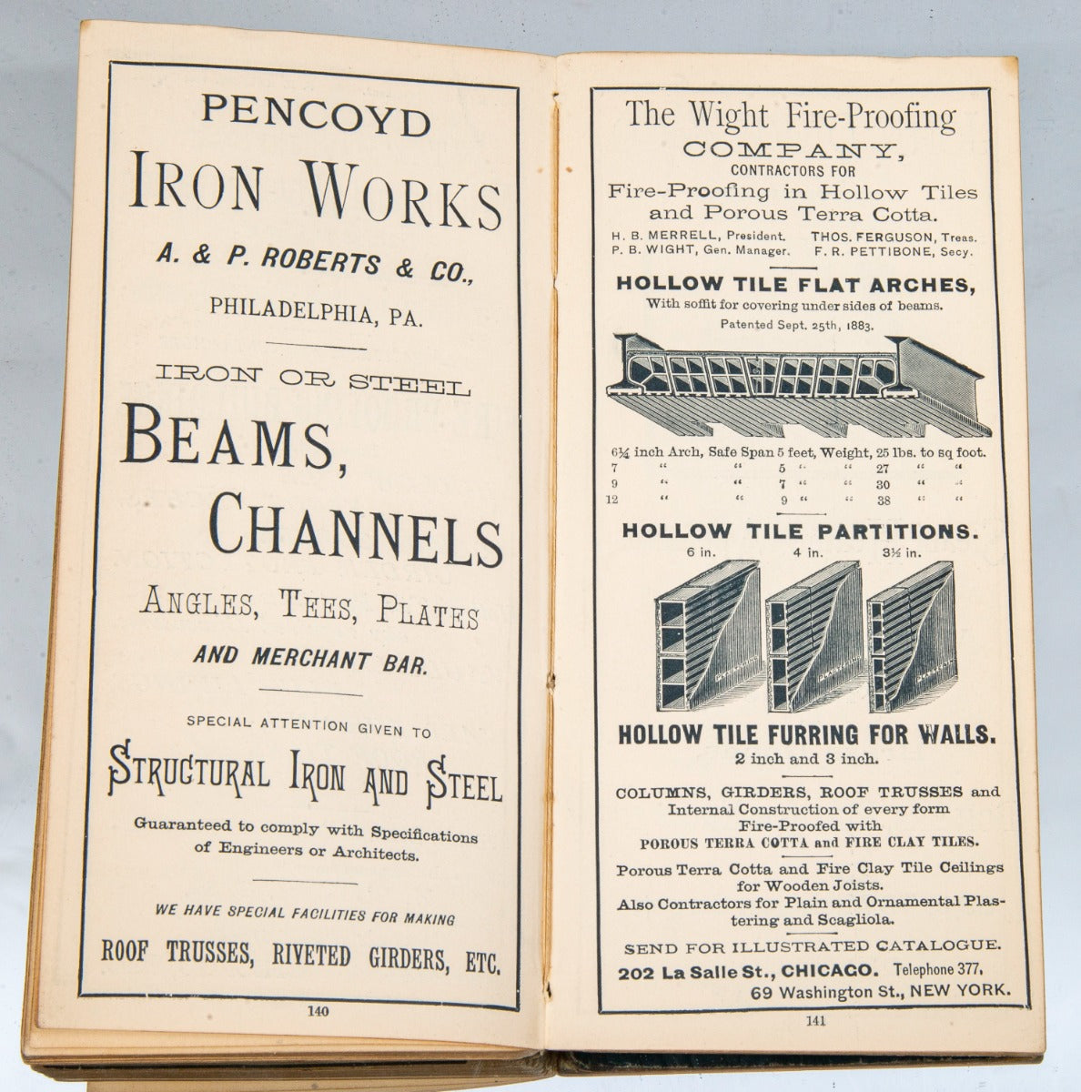 rare and highly sought after 1886 chicago-based union foundry company catalog with john edelamnn-designed ornament
