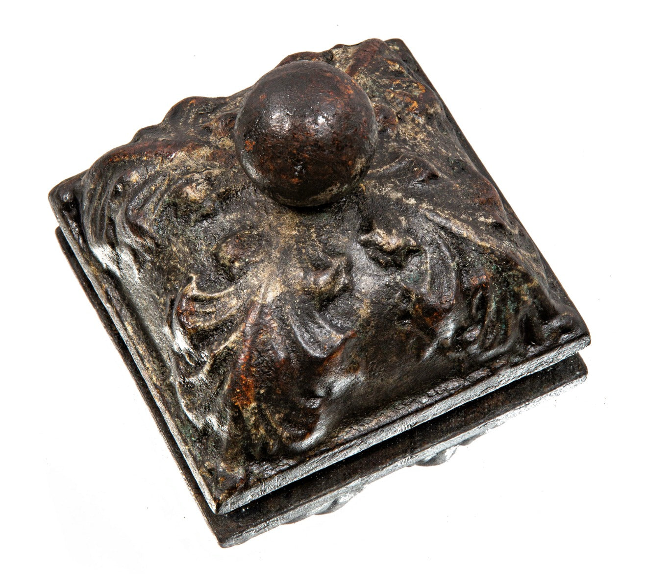 original louis h. sullivan-designed cast iron newel post bottom cap or finial from 1893 chicago stock exchange