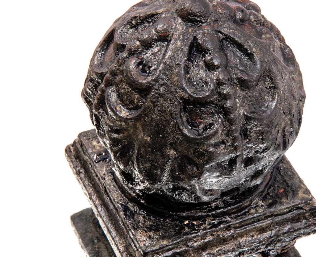 museum quality 1892 edbrooke and burnham ornamental cast iron interior mecca flats staircase newel post cap or finial