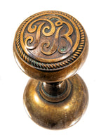 original hard to find 1891 holabird and roche cast brass chicago pontiac building custom monogrammed doorknob