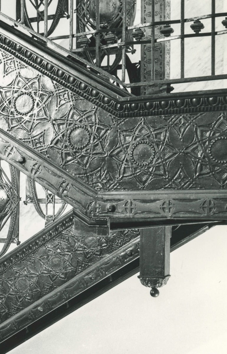 original louis h. sullivan-designed cast iron newel post bottom cap or finial from 1893 chicago stock exchange