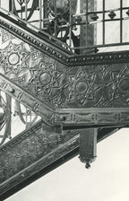 original louis h. sullivan-designed cast iron newel post bottom cap or finial from 1893 chicago stock exchange