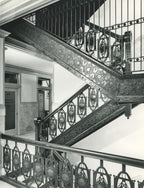 original louis h. sullivan-designed cast iron newel post bottom cap or finial from 1893 chicago stock exchange