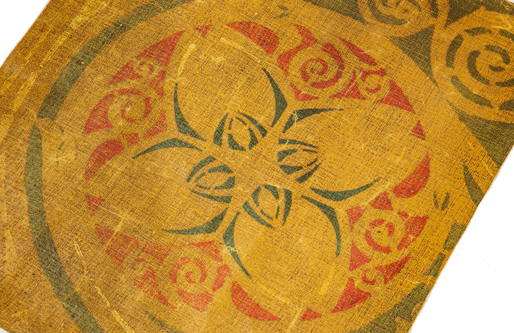 original healy and millet-designed polychromatic canvas stencil fragment from theodore link's union station in st. louis