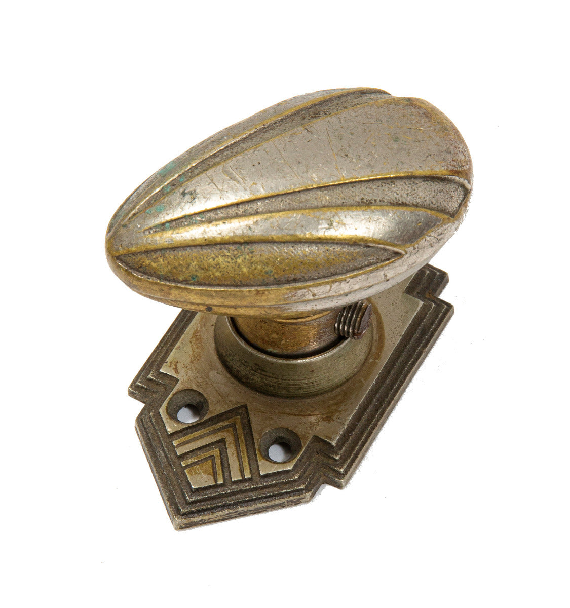 1928-29 holabird and root-designed nickel-plated cast bronze chicago daily news building interior office door hardware