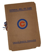 rare early 20th century cherry circle "bill of fare" made for chicago architectural association building
