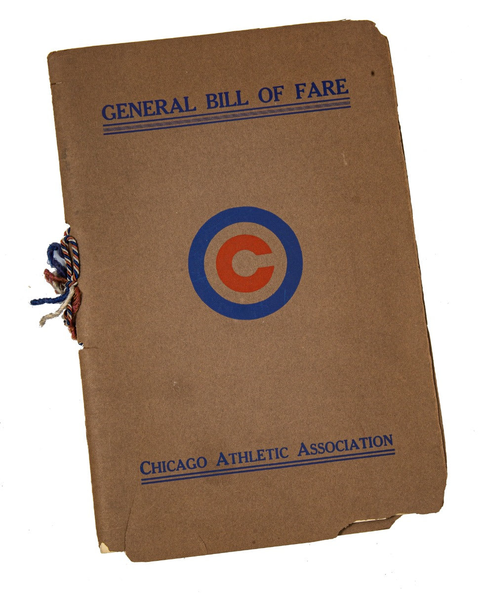 rare early 20th century cherry circle "bill of fare" made for chicago architectural association building