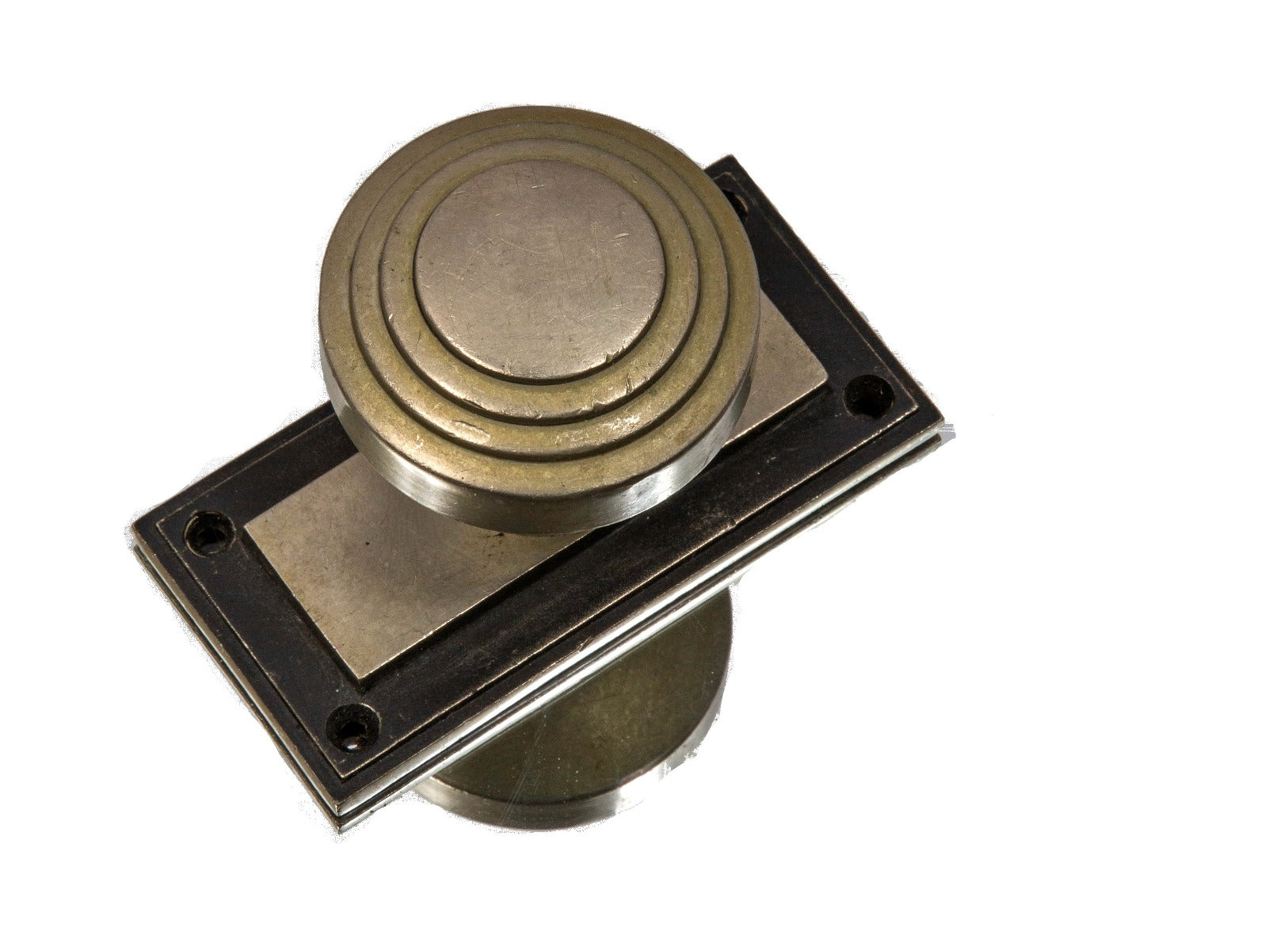 custom-designed 1930 original american art deco style holabird and root chicago board of trade interior office doorknob and backplate