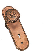 original cast bronze custom martin roche-designed 1893 old colony building office doorkob and backplate