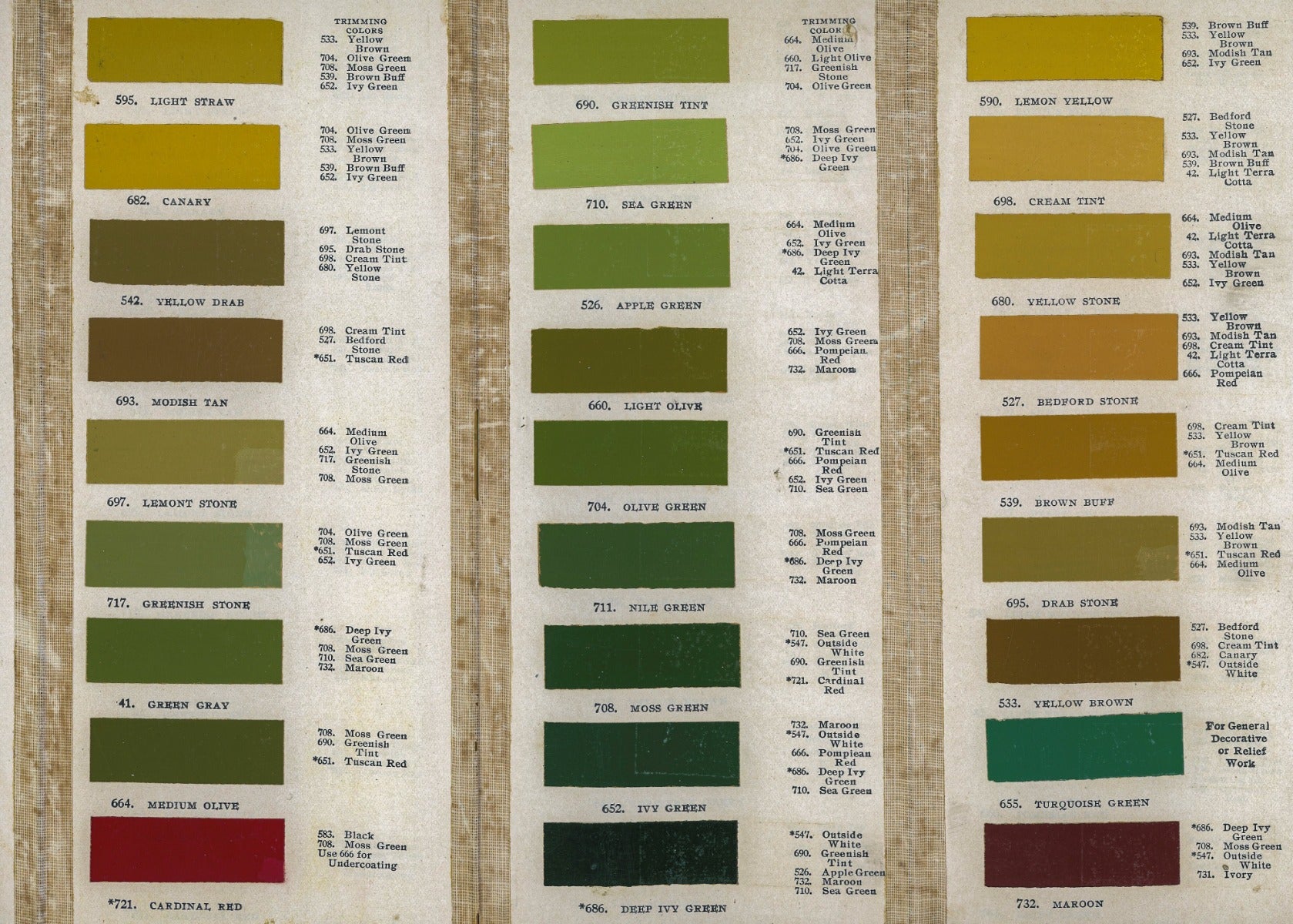 rare collection of original 19th and early 20th century residential and commerical building paint sample cards