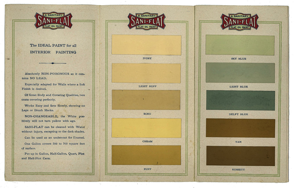 rare collection of original 19th and early 20th century residential and commerical building paint sample cards