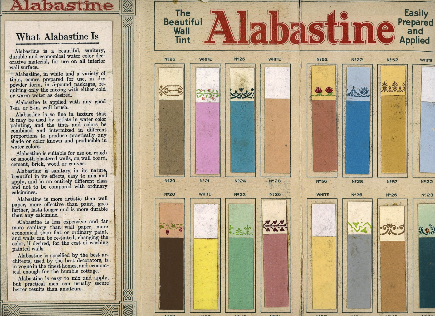 rare collection of original 19th and early 20th century residential and commerical building paint sample cards