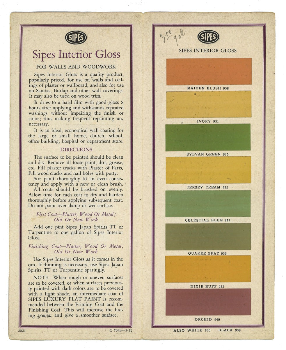 rare collection of original 19th and early 20th century residential and commerical building paint sample cards