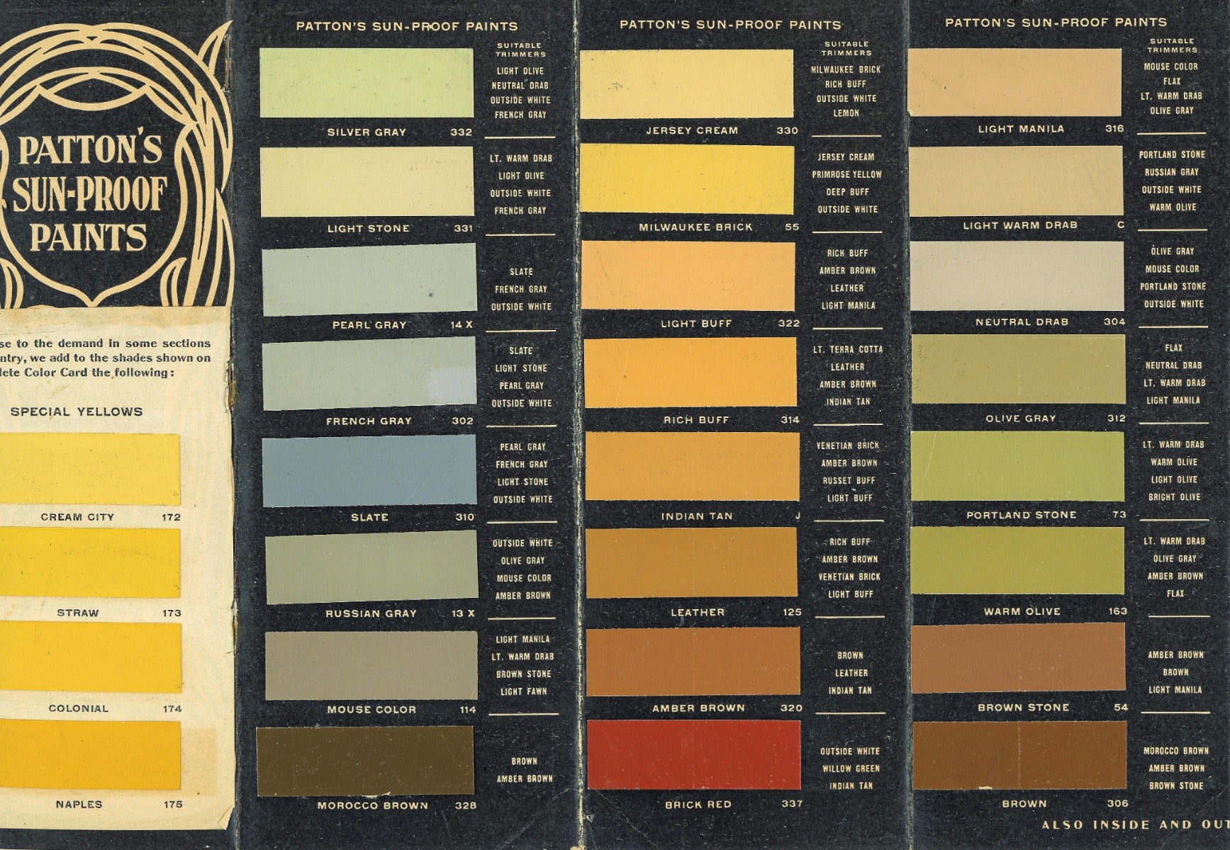 rare collection of original 19th and early 20th century residential and commerical building paint sample cards