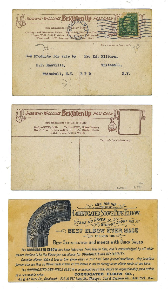 rare collection of original 19th and early 20th century residential and commerical building paint sample cards