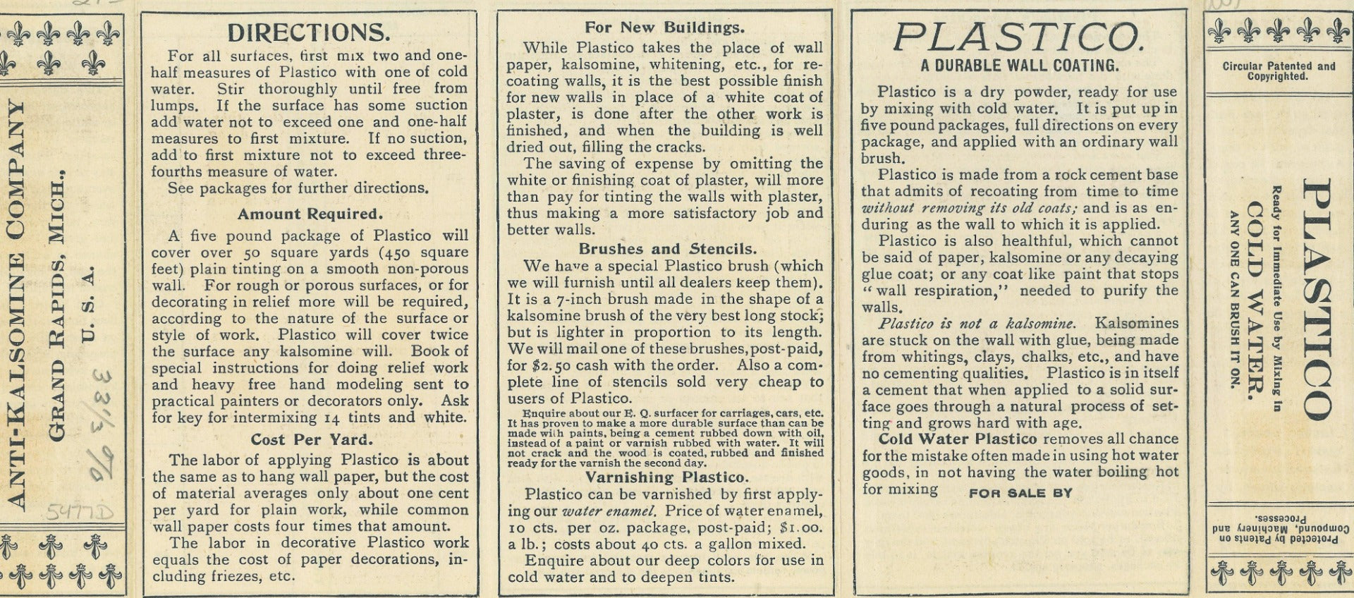 rare collection of original 19th and early 20th century residential and commerical building paint sample cards