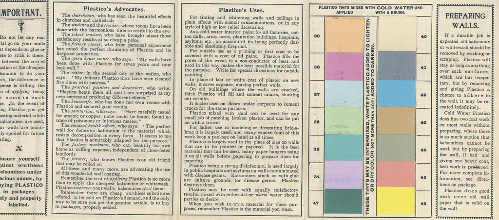 rare collection of original 19th and early 20th century residential and commerical building paint sample cards