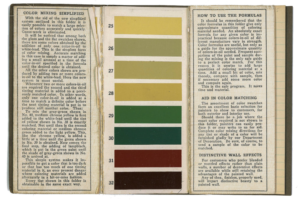 rare collection of original 19th and early 20th century residential and commerical building paint sample cards