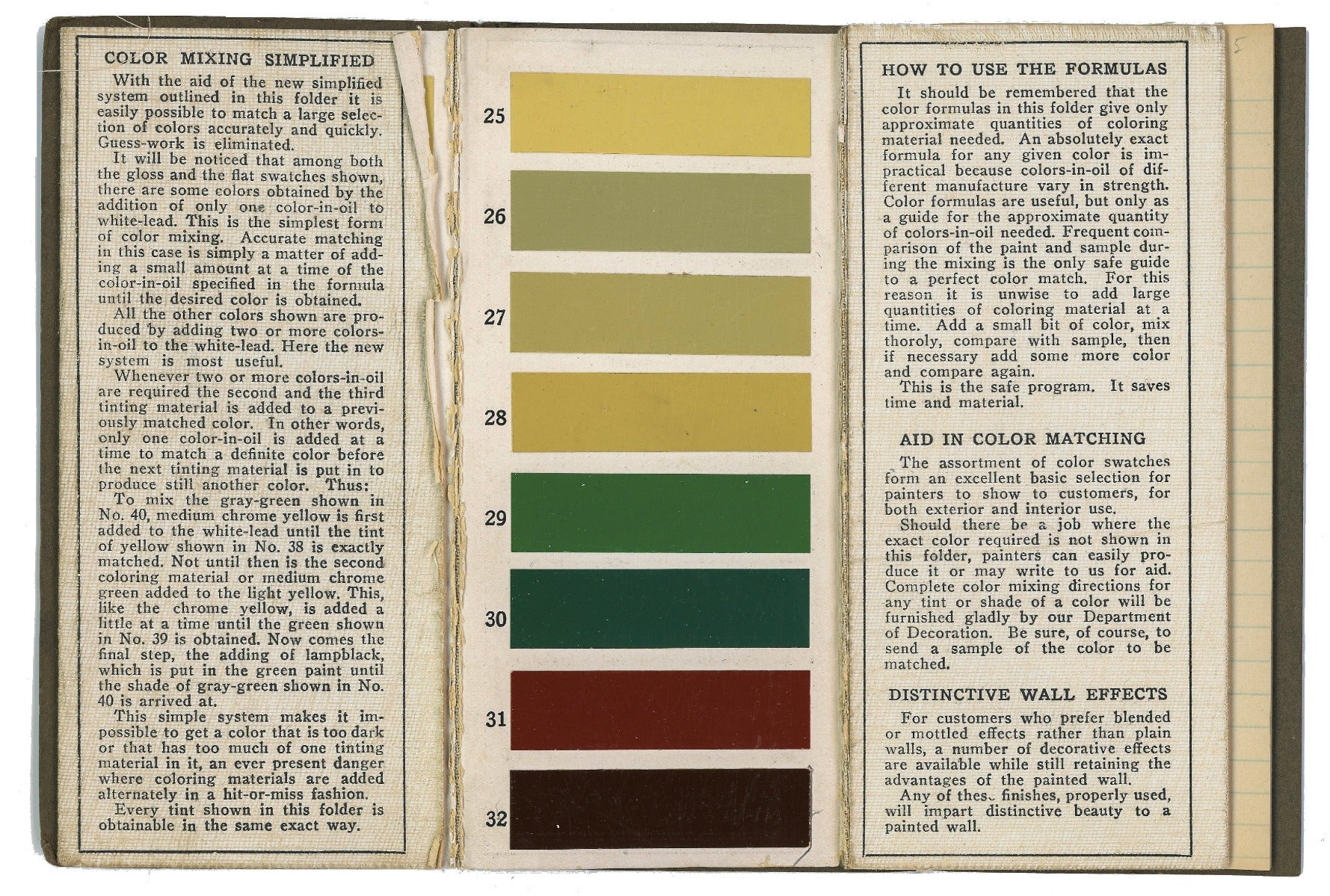 rare collection of original 19th and early 20th century residential and commerical building paint sample cards
