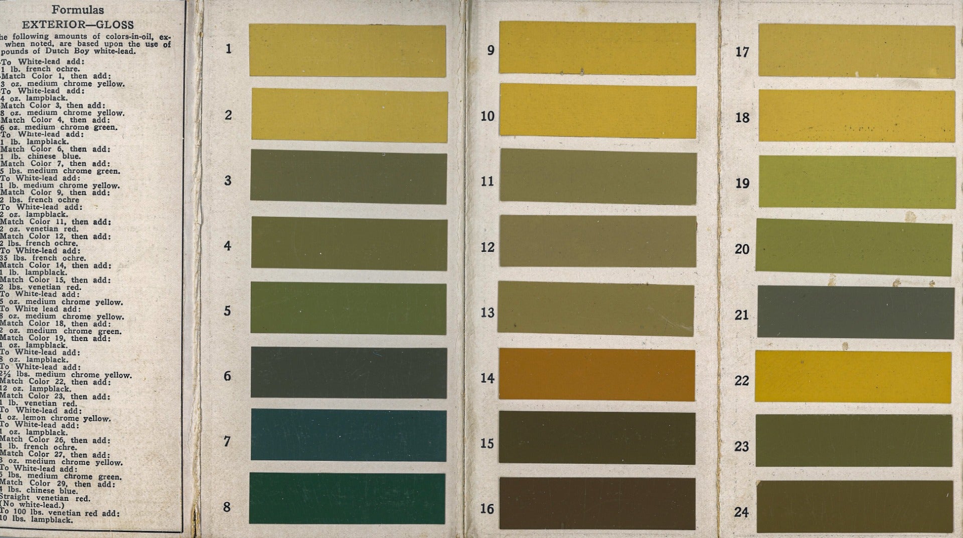 rare collection of original 19th and early 20th century residential and commerical building paint sample cards