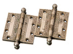 matching pair of martin roche-designed 1895 marquette building cast bronze door hinges with patented silver plate finish