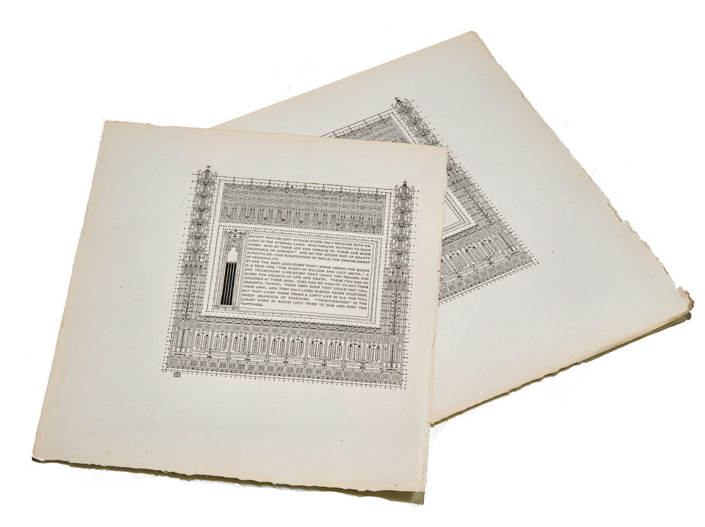 two original 1890s frank lloyd wright and william winslow auvergne press "house beautiful" book pages