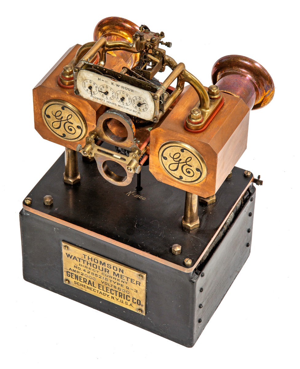 museum quality early 20th century 2000 amp direct current thomson watthour recording meter from pope building in chicago's printer's row