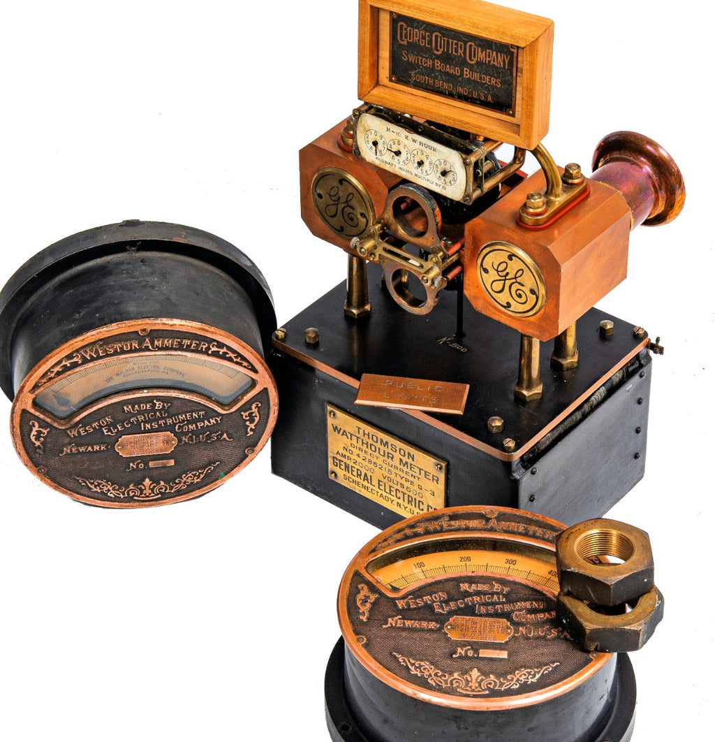 museum quality early 20th century 2000 amp direct current thomson watthour recording meter from pope building in chicago's printer's row